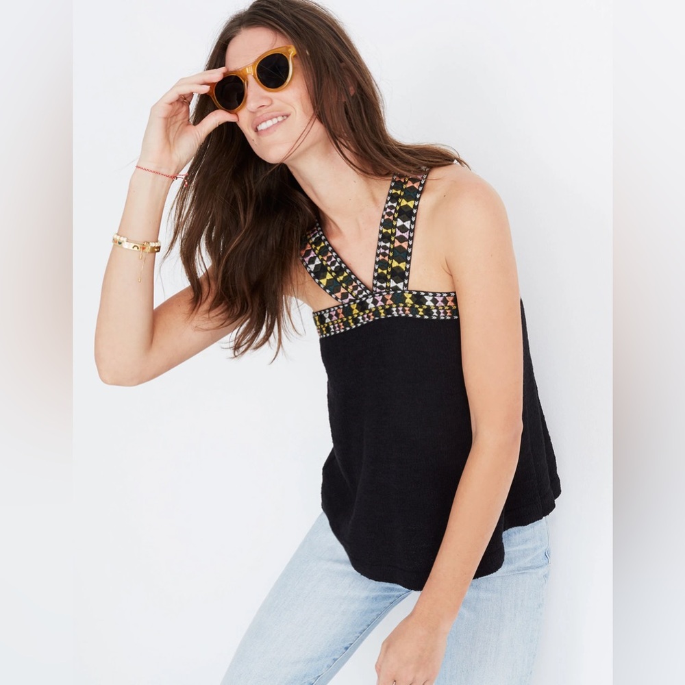 Madewell Embroidered Swing Sweater Tank
